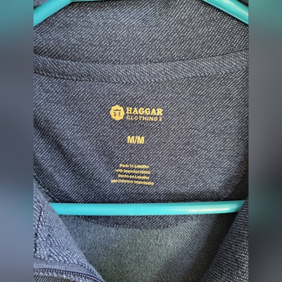 Men's Haggar Clothing Blue Pullover Quarter Zipper Sweater - Picture 3 of 8